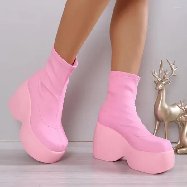 Boots Shoes for Women 2023 Plataforma Moda feminina Punk de 12 cm de altura Cosplay da festa da moda Zapatos