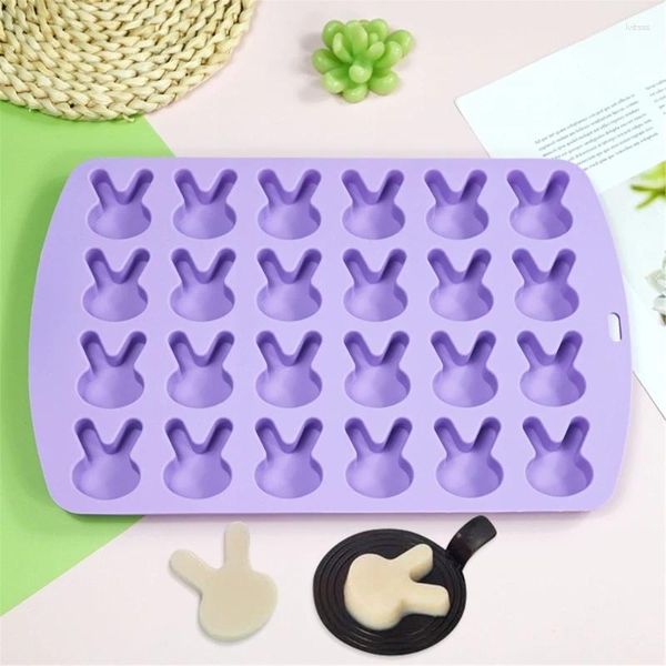 Ferramentas de cozimento 24 cavidades de páscoa molde de resina de silicone molde fondant bolo suprimentos diy ferramenta de decoração de pastelaria sabão