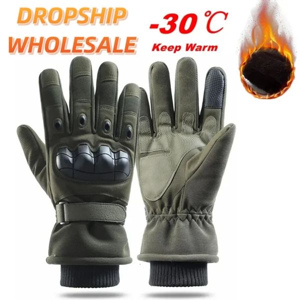 Fünf-Finger-Handschuhe, taktische Handschuhe, Winter, warme Thermohandschuhe, Jagd, Schutzhandschuhe, Vollfinger, Militär, Kampf, Touchscreen, Outdoor, Skifahren, Herren, 231207