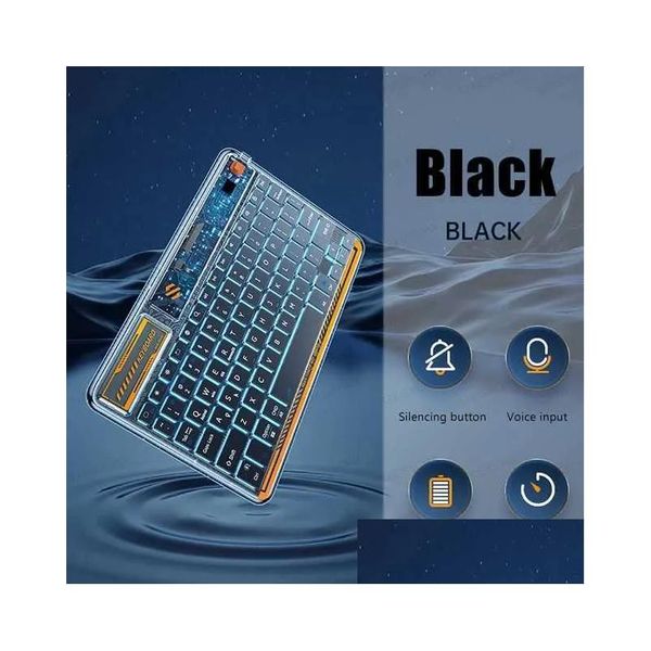 Tastaturen 2023 Crystal Backit beleuchtet Teclado Bluetooth -Tastatur für Android Windows Phone Tablet Wireless R231109 Drop -Zustellung Computer NE DHZSX