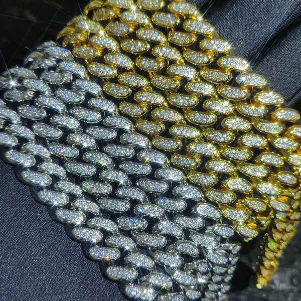Anhänger Halsketten Iced Out 18K Gold gefüllt Miami Cuban Link Armband Kette 12mm Herren Hip Hop Schmuck Diamant CZ Halskette 231208