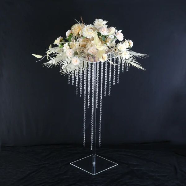 Rack de flores acrílicas de 40 polegadas de altura, estrada de luxo, peça central de casamento, festa, casa, hotel, decoração de mesa