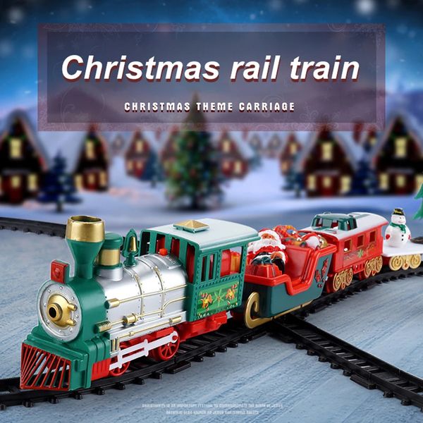 Suprimentos de brinquedos de Natal Conjunto de brinquedos de trem de Natal Carro Ferroviário Trilhos Locomotiva a vapor Motor Diecast Modelo Educacional Jogo Menino Brinquedos para crianças presentes 231208