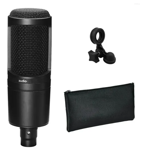 Микрофоны Аудио AT2024 Кардиоидный конденсаторный микрофон 20-20000 Гц Трехконтактный разъем XLRM для записи Якорный микрофон для караоке