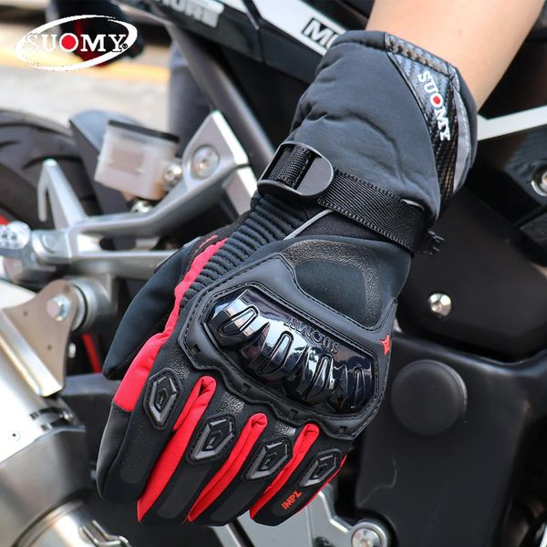 Luvas de cinco dedos atualizadas Suomy Winter Warm Motorcycle Gloves Impermeável à prova de vento Guantes Moto Luvas Touch Screen Motosiklet Eldiveni 231207