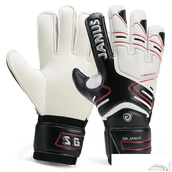 Luvas esportivas Janus Fl Latex Malha Profissional Futebol Goleiro Engrossar Dedo Proteção Guarda Goleiro Futebol 220613 Gota Entrega DHDKG