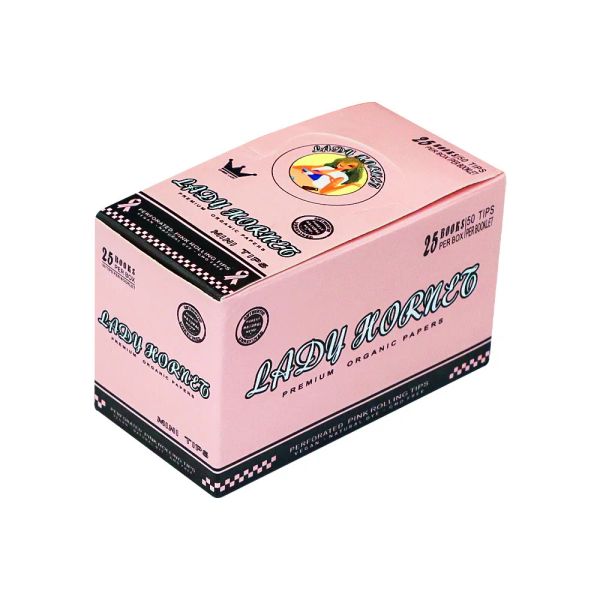 Smoke Shop Pink Smoking Rolling Tips, 50 Blätter pro Heftchen, 25 Heftchen pro Box, DIY-Rollenpapier-Filterspitzen für die Herstellung von Zigarettentüten, Raucherzubehör