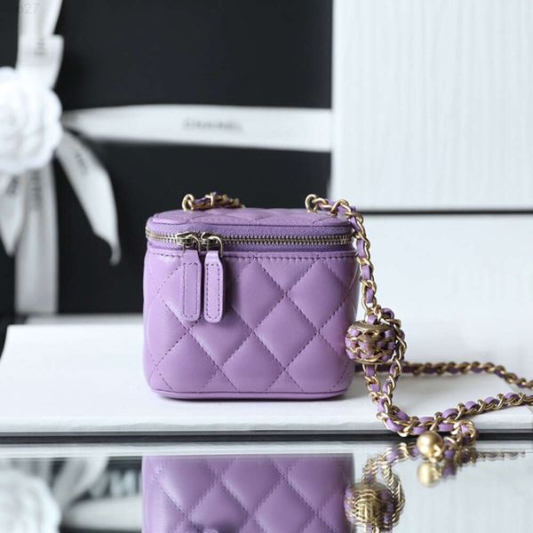 Top 10A Mirror quality Sheepskin Small Vanity Case Women Luxury Designer Cosmetic Bags Mini Lipstic Case With Box C090