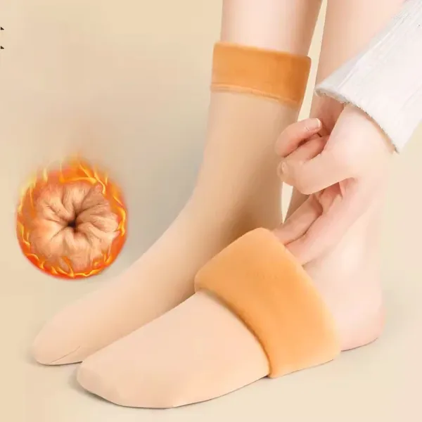 Frauen Socken 1Pairs Fleece Winter Verdicken Warme Einfarbig Schnee Thermische Wolle Kaschmir Hause Boden Socke Hohe Qualität