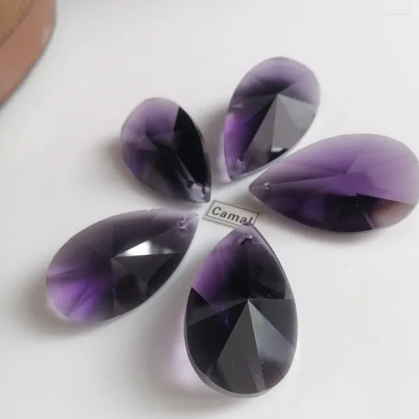 Lustre de cristal camal 5 peças 38mm violeta pêra em forma de gota pingente prismas pendurado iluminação peças da lâmpada suncatcher casamento hom