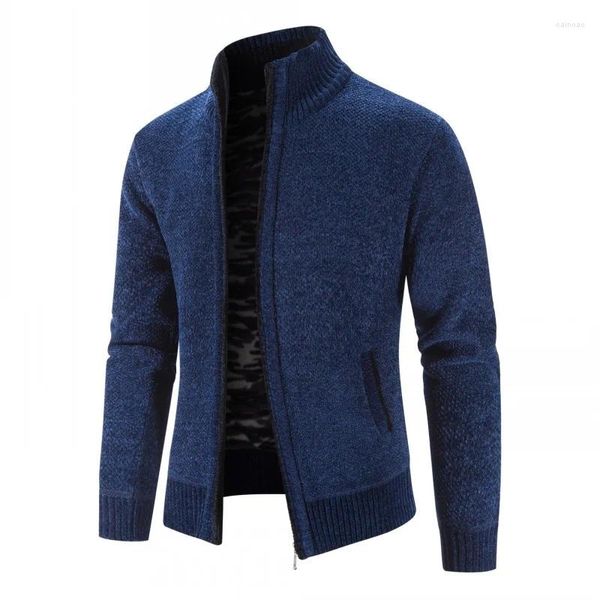 Jaquetas masculinas 2024 Cardigan jaqueta homens outono inverno homem de malha camisola sólida casaco quente casual s roupas