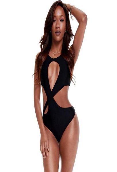 Im Jahr 2021 sexy schwarzer einteiliger Badeanzug für Frauen, Ausschnitt, schiebend, der Badeanzug, Monokini, Strand, tragen eines zweiteiligen Anzugs6876387