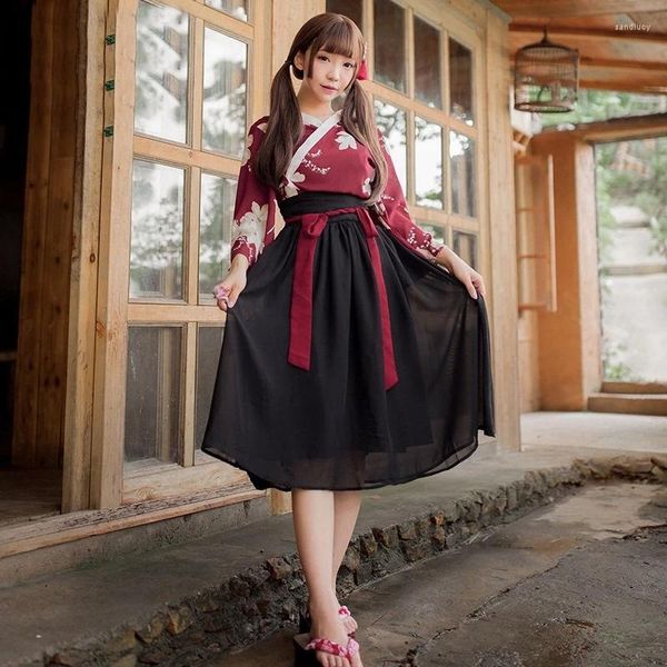 Roupas étnicas Japonês Quimono Tradicional Gueixa Traje Mulheres Sexy Vestido Japão Haori Yukata Cosplay FF2388