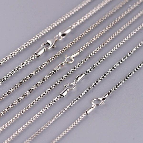 Ciondoli Vero argento sterling 925 Catene di mais vintage Collana a maglie Ragazzi Donne Uomini Clavicola Corde Catena Gioielleria raffinata Per Accessorio fai da te