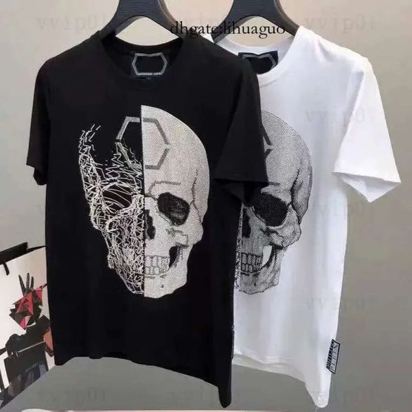 Mens Philipps T- Imprimir PP Carta Homens Streetwear S Roupas Camiseta Mangas Plein Curto Camisetas Algodão Mulheres Marca Hiphop Homem Designer Deigner Thirt Mulheres 707