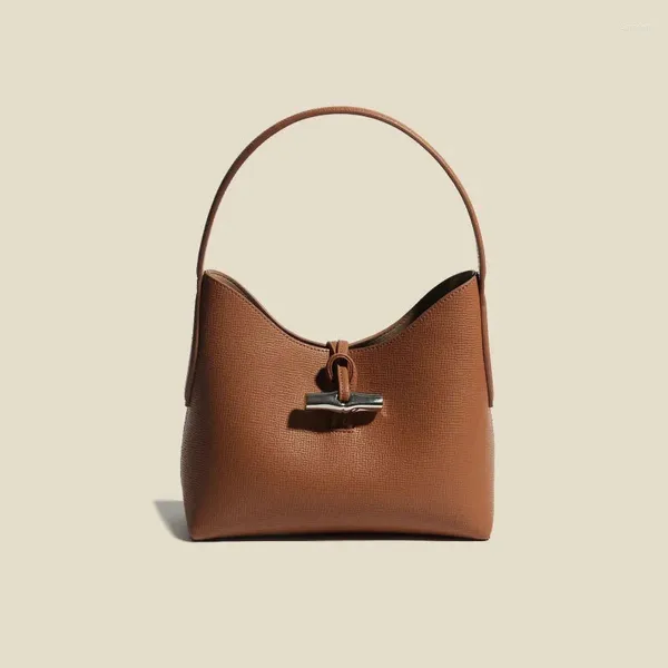 Вечерние сумки Женская сумка с бамбуковой пряжкой Высококачественная портативная женская сумка на одно плечо под мышками