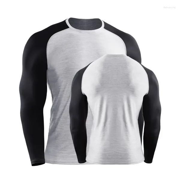 Jaquetas de corrida jaqueta de manga longa dos homens camisetas secagem rápida correndo roupas esportivas respirável cor sólida collants masculino uniforme ciclismo