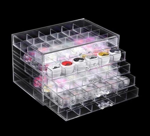 5 Schichten Schublade Klar Acryl Aufbewahrungsbox Nagellack Rack Make-up Organizer Nail Art Maniküre Werkzeuge Aufbewahrungsbox Y2006282067431