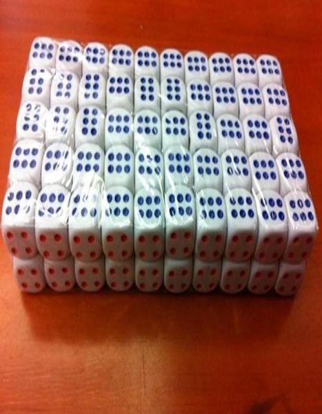 D6 14mm branco 6 lados dados vermelho azul ponto normal dados bósons alta qualidade dados bebida jogo casino dados festa jogando dados n467162116