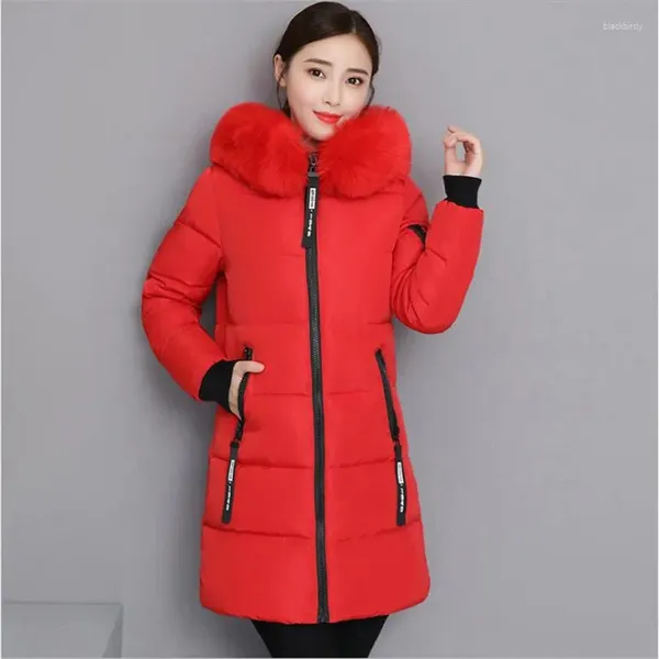 Damen Trenchcoats 2023 Frauen Winter Parka Glänzende Jacke Daunenbaumwolljacken Lange Kapuzen verdicken Patch Design Mode Lose Chaqueta Mujer