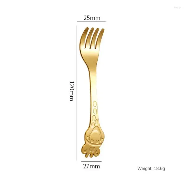 Forchette Forchetta da frutta facile da pulire Cucchiaio versatile Sicuro per i bambini. Stoviglie durevoli in acciaio inossidabile Zuppa di animali carini