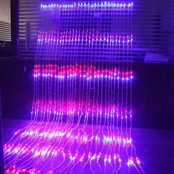 Decorações de Natal Fluxo de Água Natal 3X 6X LED Chuva de Meteoros Luz de Chuva Cachoeira Janela Cortina de Casamento Luz de Fada Luz Garland 231207