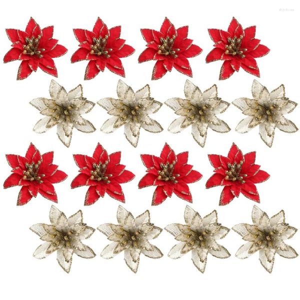 Fiori decorativi Ghirlanda artificiale con glitter natalizi Decorazione per albero Mreey Ornamenti di felice anno