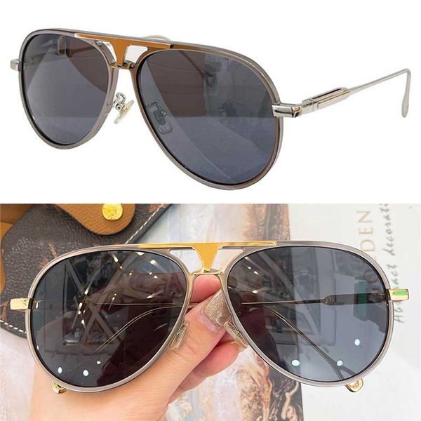 Marca Evidência Metal Pilot Sunglasses Fashion Designer Mens Oval Sunglasses Gold Hardware Bridge Super Aviator Frame Bridge com logotipo Womens Vintage Glasses Z2060