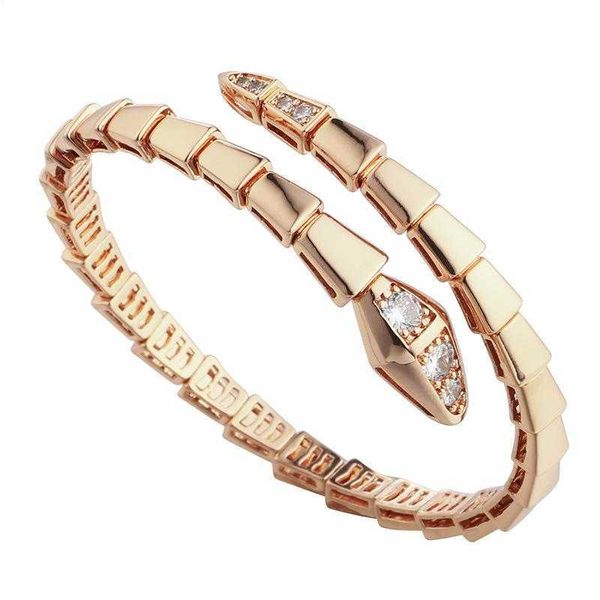 Coração ouro diamante cobra feminina marca joias de aço inoxidável pulseira masculina e feminina presente.