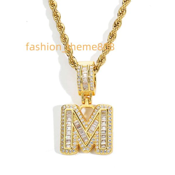 Оптовая продажа, персонализированные золотые цепочки, подвеска в стиле хип-хоп, модные позолоченные ювелирные изделия, ожерелья с подвеской в виде начальной буквы для женщин
