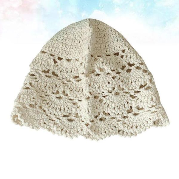 Berets Vintage Turban Casual Cap Handtücher für Frauen aushöhlen Hut Spitze Stirnband elegante Beanie