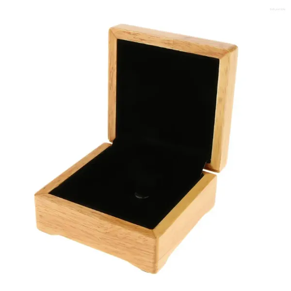 Bolsas de joias sem pintura pulseira de madeira caixa de armazenamento caixa de madeira presente de casamento