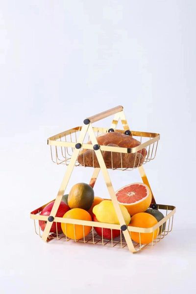 Platten Kreative Wohnzimmer Obst Tablett Eisen Kunst Snack Platzierung Lagerung Von Gemüse Hause Rack Mehrschichtige Wasser Korb