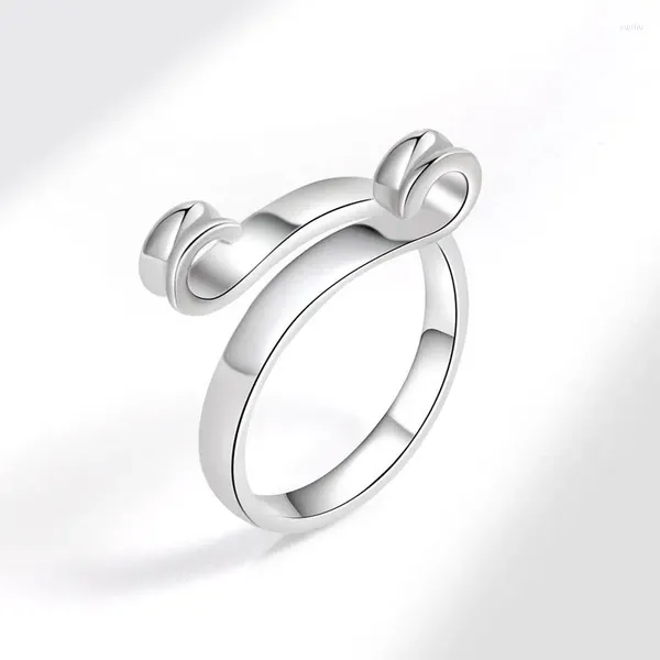 Cluster Ringe NBNB Trendy Einfache Hakenform Ring Für Frauen Mode Vintage Weibliche Finger Öffnen Silber Farbe Mädchen Party Schmuck Geschenk