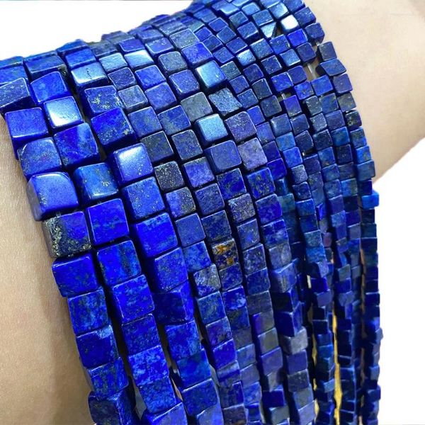 Gevşek taşlar kare doğal taş boncuklar jade lapis lazuli hindistan akik labradorit mücevher yapmak diy bileklik kolye takıları 4/6/8mm