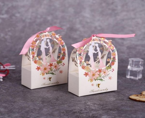 Confezione regalo Matrimonio Dolce Caramella Sposa Sposo Fiore Scatole piccole Scatola di ringraziamento per ospiti Bomboniere Forniture per feste 21048424542