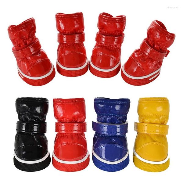 Cão vestuário outono inverno sapatos para animais de estimação para cães pequenos quente couro filhote de cachorro botas de neve à prova dwaterproof água chihuahua pug gato botas produtos