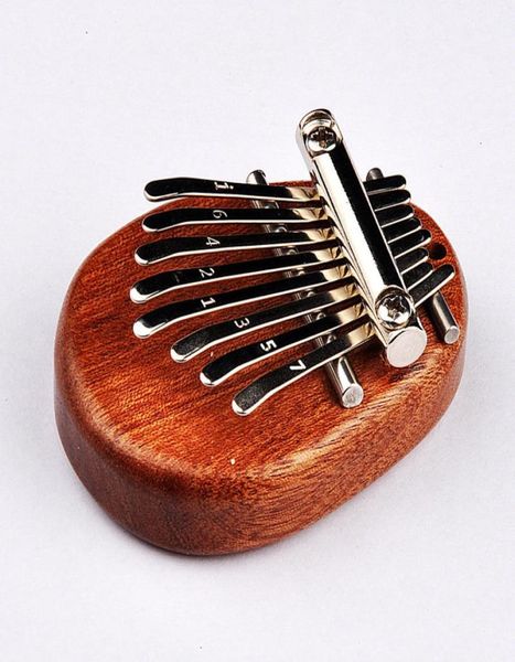 Mini Mbira Kalimba Thumb Piano 8 клавиш с фонетическим символом из красного дерева, мини-брелок Kalimba, пряжка для ключей5812150