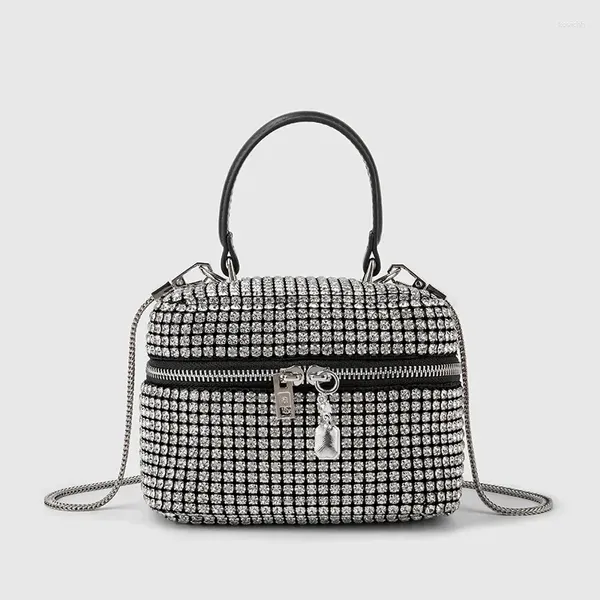 Borse da sera 2023 Borsa per il trucco con scatola di diamanti Reno piena di borse da donna con catena a tracolla con diamanti di nicchia Designer di lusso