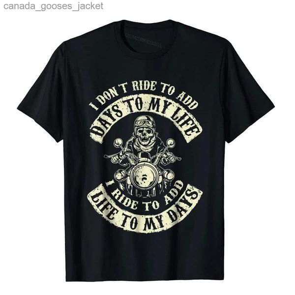 Erkek Tişörtleri Günlerime hayat eklemek için biniyorum badass motosiklet tişört baskılı üstler tişört pamuklu erkek tişört plaj plajı plain harajuku camisas l231208