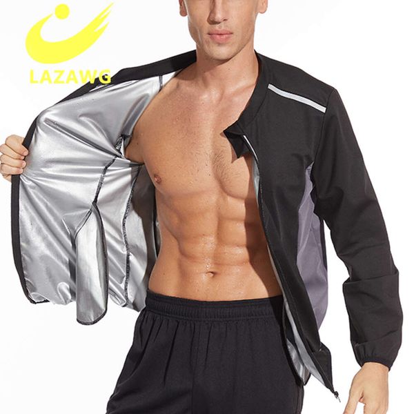 Zipper Shirt Für Männer Heißer Schweiß Anzug Shapewear Körper Shaper Sauna Top Workout Bauch Fett Brennen Korsett Training Tops