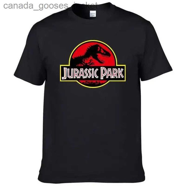 T-shirt da uomo 2023Jurassic Park T Shirt da uomo 100% cotone stampato T-shirt Casual divertente Top Jurassic World Tees Short Sle Cool Tshirt L231208