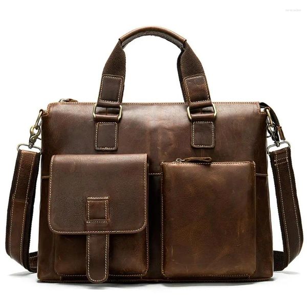 Aktentaschen Top Verkauf Business Männer Aktentasche Tasche Leder Laptop Casual Mann Umhängetaschen