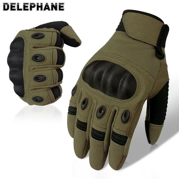 Green Tactical Full Finger Gloves Uomini Touch Screen Hard Knuckle Shoot Shoot Paintball Army Driving Gym Glove T20244W