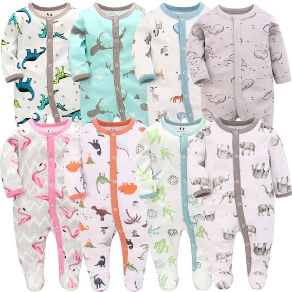 Macacão outono unisex bebê macacão manga longa inverno criança roupas 123pcs nascido menino menina onesie 100% algodão infantil pijama dos desenhos animados 231207