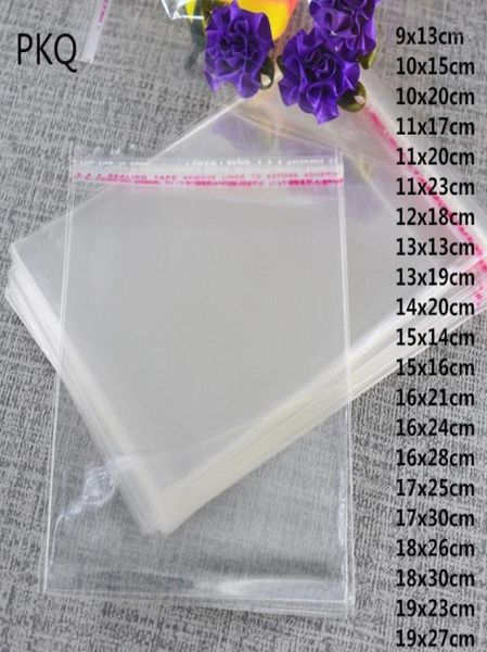 500 Stück neue Ankunfts-Plastiktüte, durchsichtig, selbstklebend, selbstdichtend, Geschenk-Schmuck-Verpackung, wiederverschließbare Zellophan-Poly-OPP-Beutel18044258