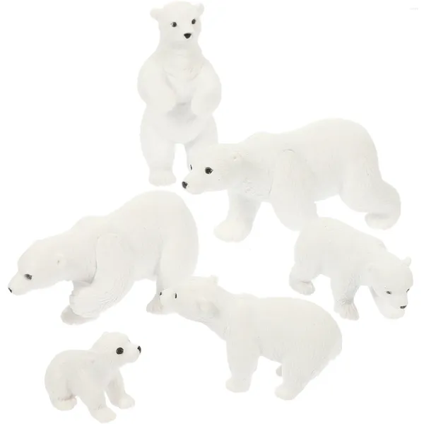 Decorações de jardim urso polar micro paisagem adorno branco resina decoração em miniatura estatuetas casa