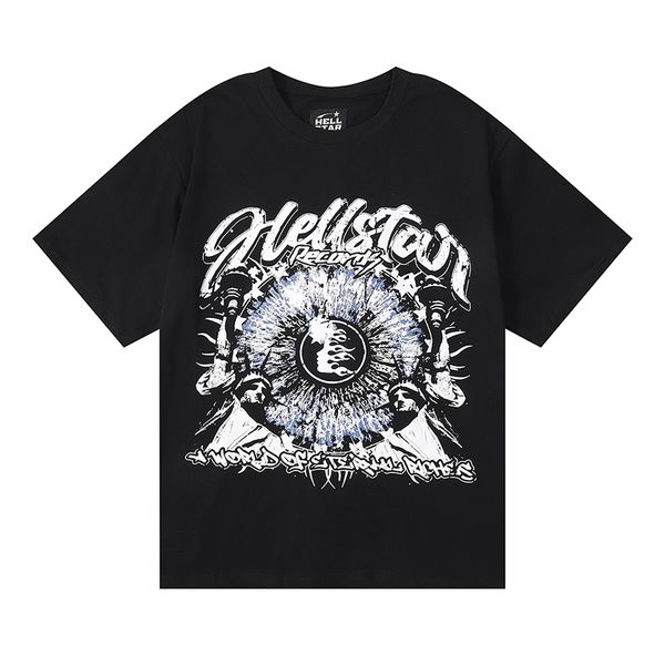 Hellstar designer camisetas camisetas gráficas roupas all-match roupas hipster tecido lavado Rua graffiti Lettering foil print Vintage coloeful Solto encaixe ld