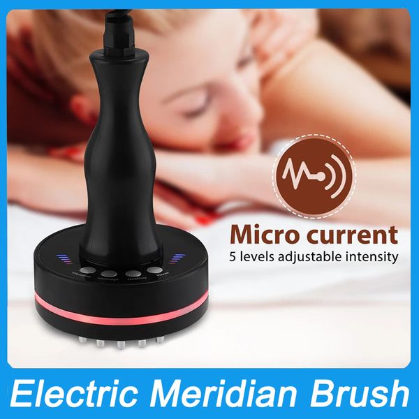 Mini microcorrente meridiana escova ems massageador corporal celulite linfático aquecimento infravermelho vibração corpo saúde raspagem dispositivo guasha
