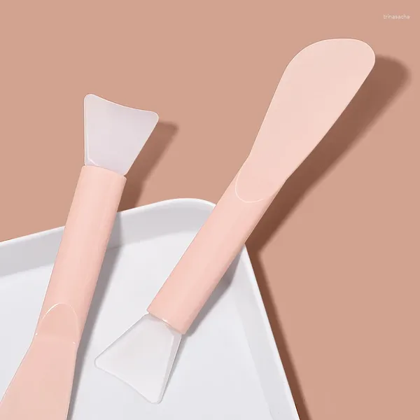 Pincéis de maquiagem 1 pc silicone máscara facial escova macia dupla cabeça lama filme diy não é fácil deformar ferramentas de cuidados com a pele